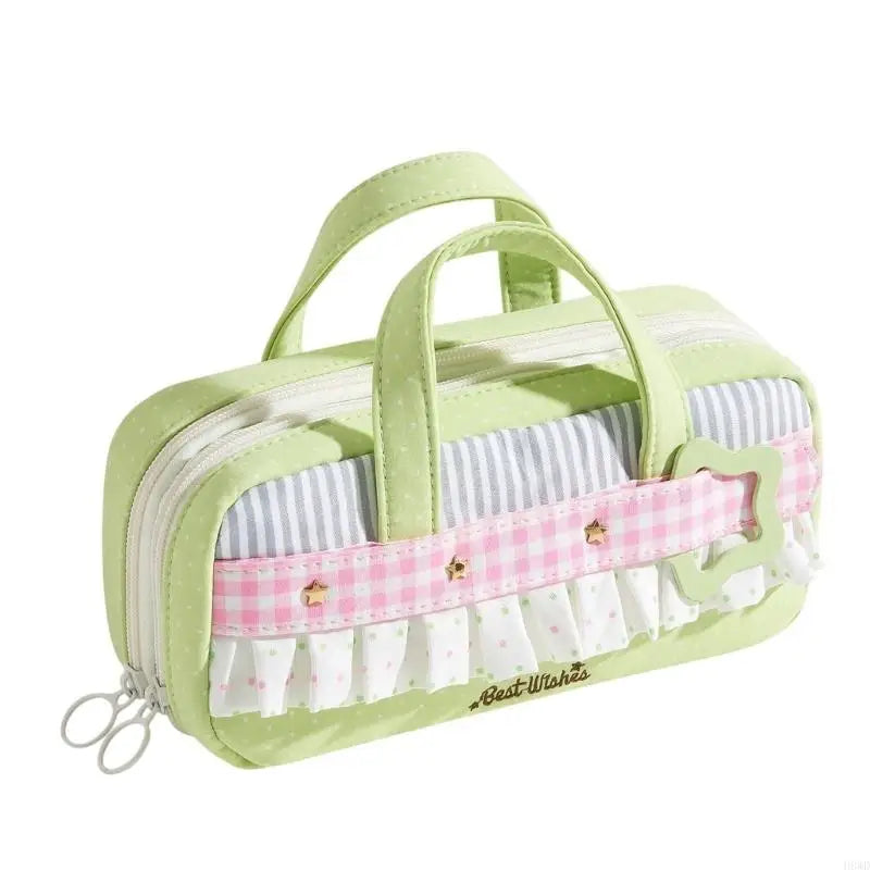 Zippered Pencil Case with Top Handle – School & Office Use