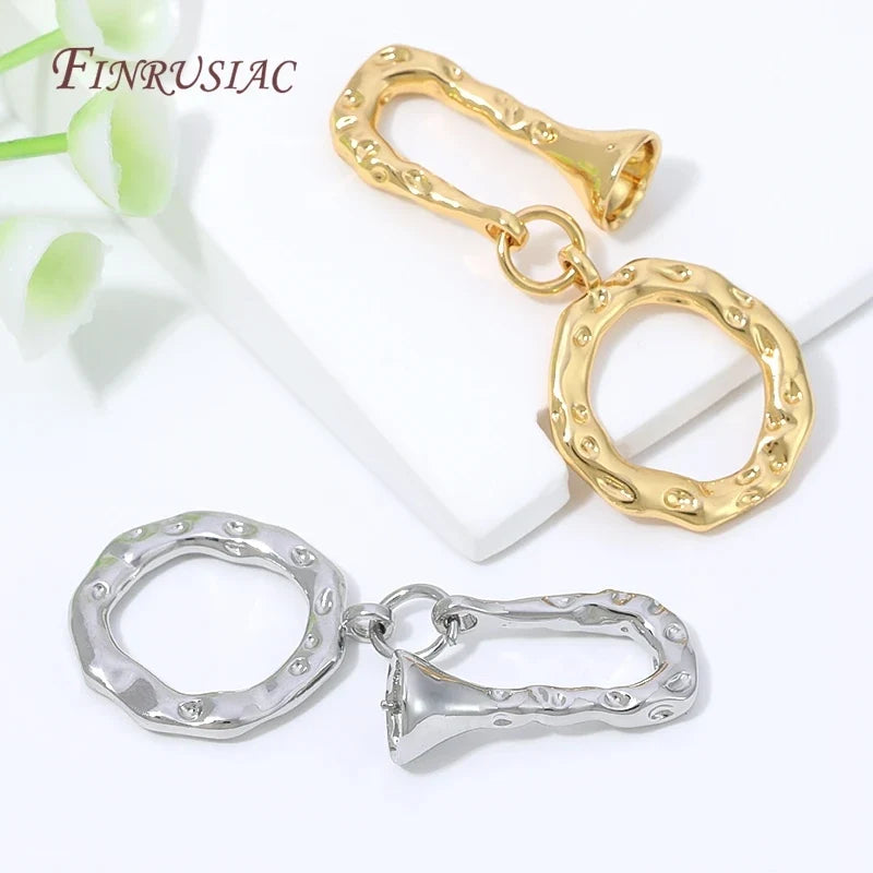 18K Gold Hammered OT Toggle Clasp | DIY Jewelry Finding