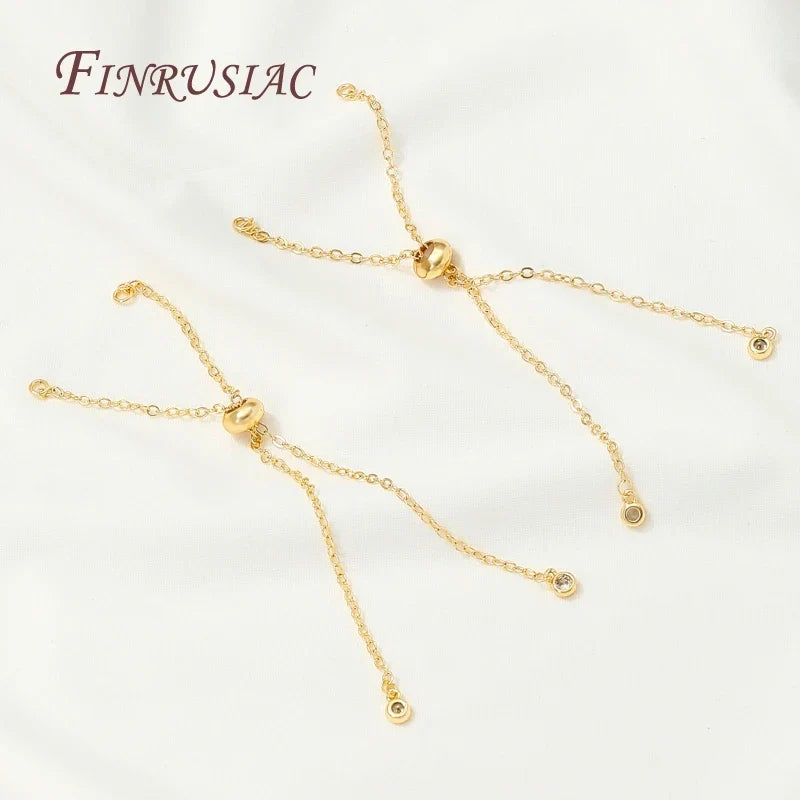 18K Gold Plated Sliding Adjustable Bracelet Chain | DIY Jewelry