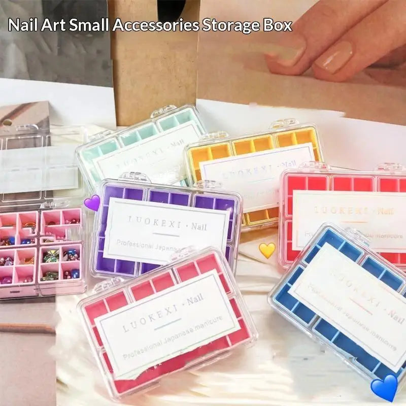 24-Grid Nail Art Organizer Box – Clear PP Storage Container