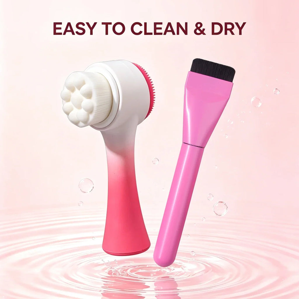 2Pcs Silicone Facial Cleansing & Mask Brush Set | Nixie