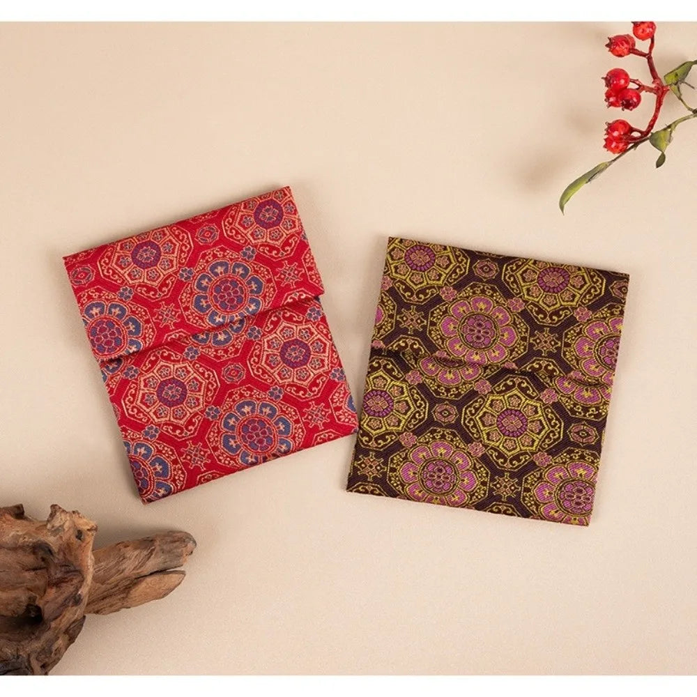 Vintage Brocade Jewelry Bag – Handmade Double Layer Pouch