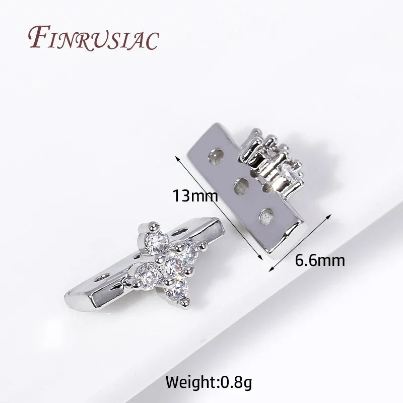 18K Gold Plated Zircon Flower Connector Spacer Beads – DIY Jewelry