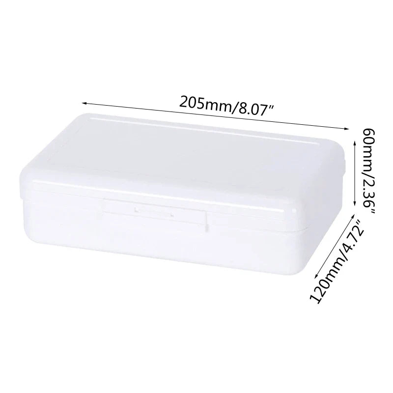 Transparent Hard Plastic Pencil Box – Stackable Large Capacity
