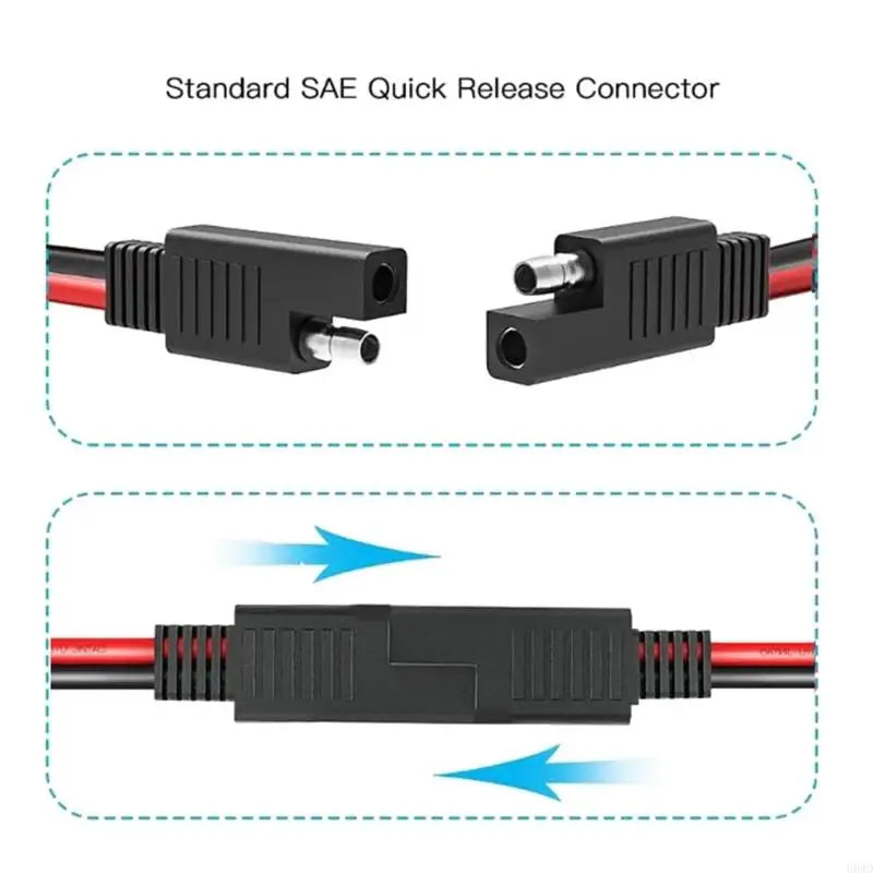 SAE to DC 5.5x2.1mm Power Adapter Cable Set | 14AWG 60cm