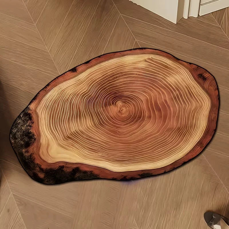 Wood Grain Bathroom Mat – Non-Slip Stump Design 50×80cm