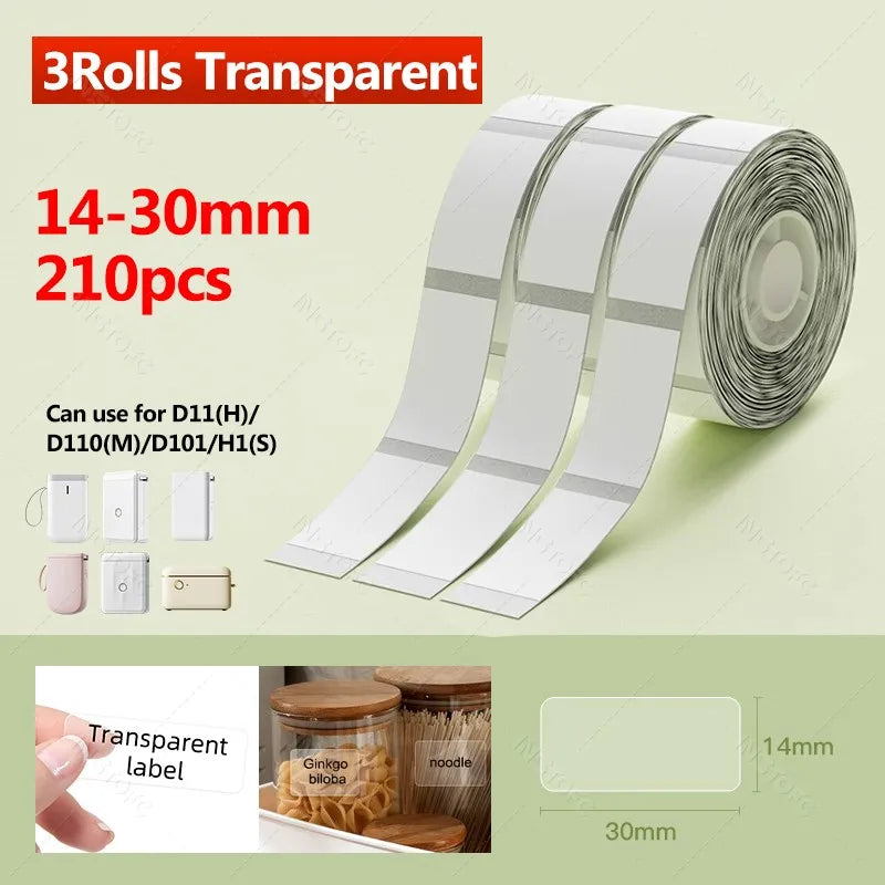 Niimbot Transparent Thermal Labels – D11 D110 D101 Waterproof
