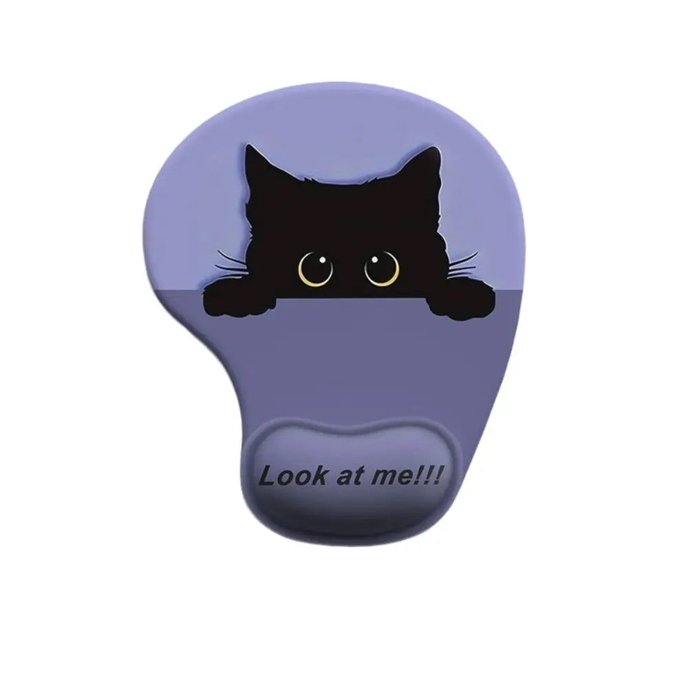 Cartoon Animal Mouse Pad with Ergonomic Silicone Wrist Rest