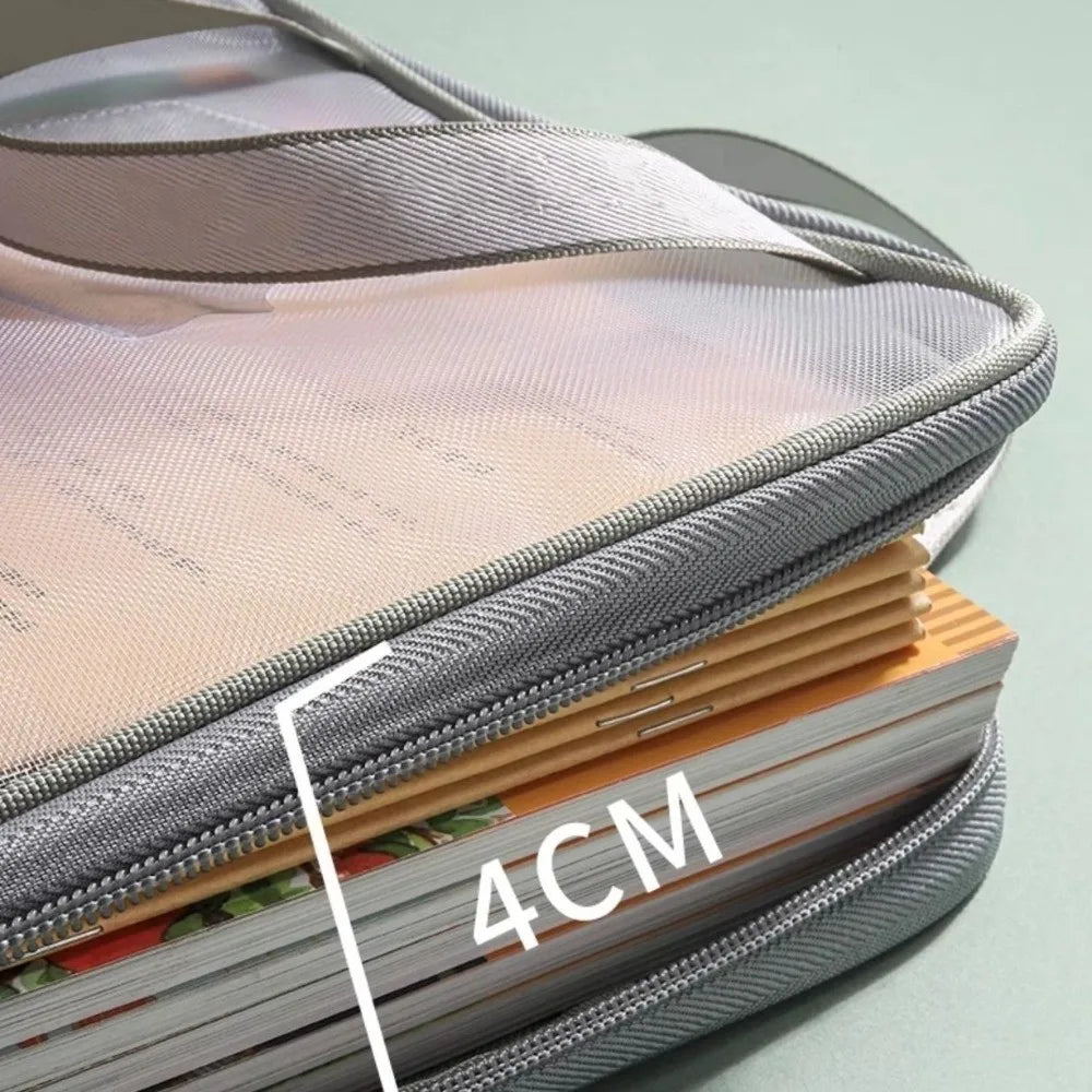 A4 Mesh Stationery Bag – 3-Layer Zipper, Large Capacity