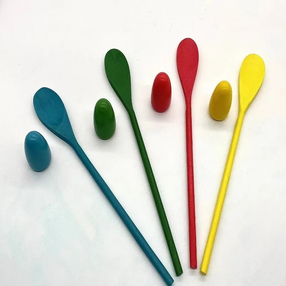 Wooden Egg & Spoon Race Game Set – Kids Party Outdoor Fun