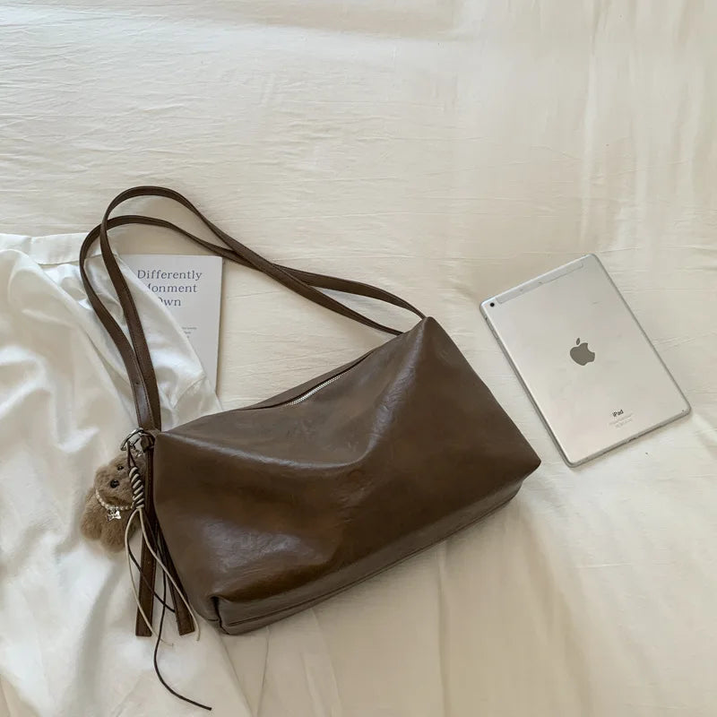 Nixie Vintage Brown Large Capacity Women's Shoulder Tote Bag