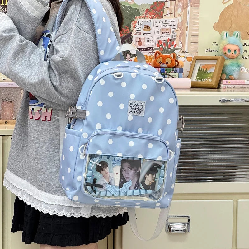 Cute Polka Dot Backpack for Girls – Lightweight School Bag