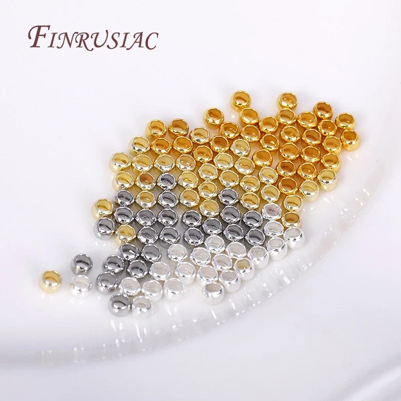 100pcs 18K Gold Plated Crimp End Beads 2mm 2.5mm 3mm – DIY