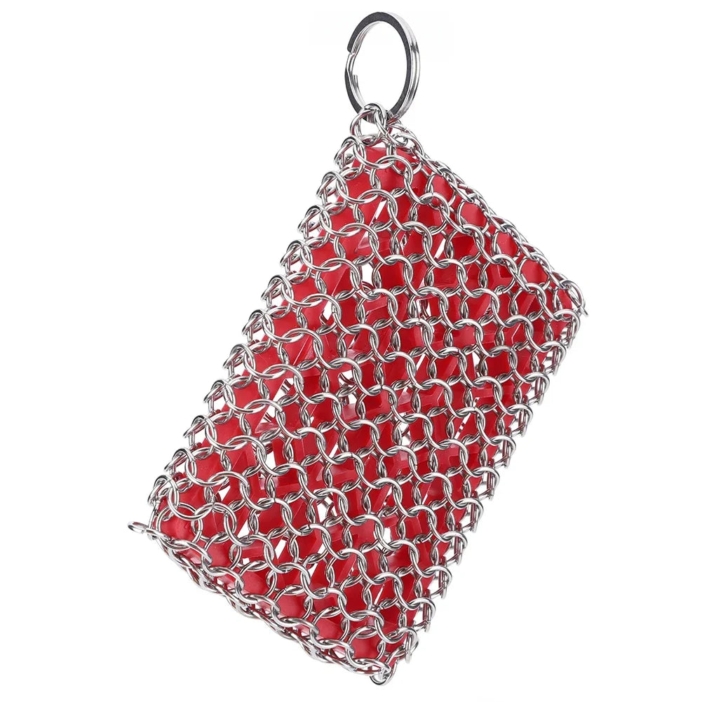 Stainless Steel Chainmail Scrubber for Cast Iron & Cookware