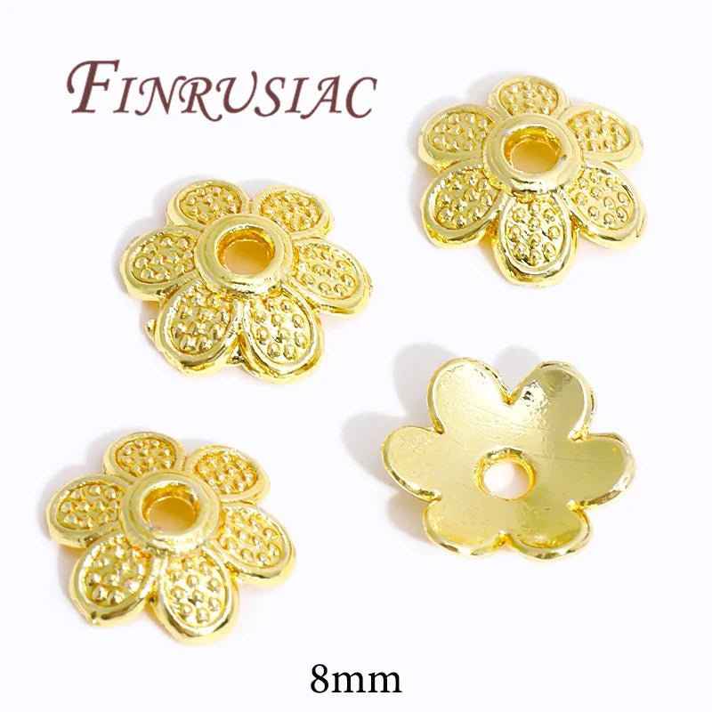 18K/14K Gold Plated Flower Bead Caps – DIY Jewelry Spacers