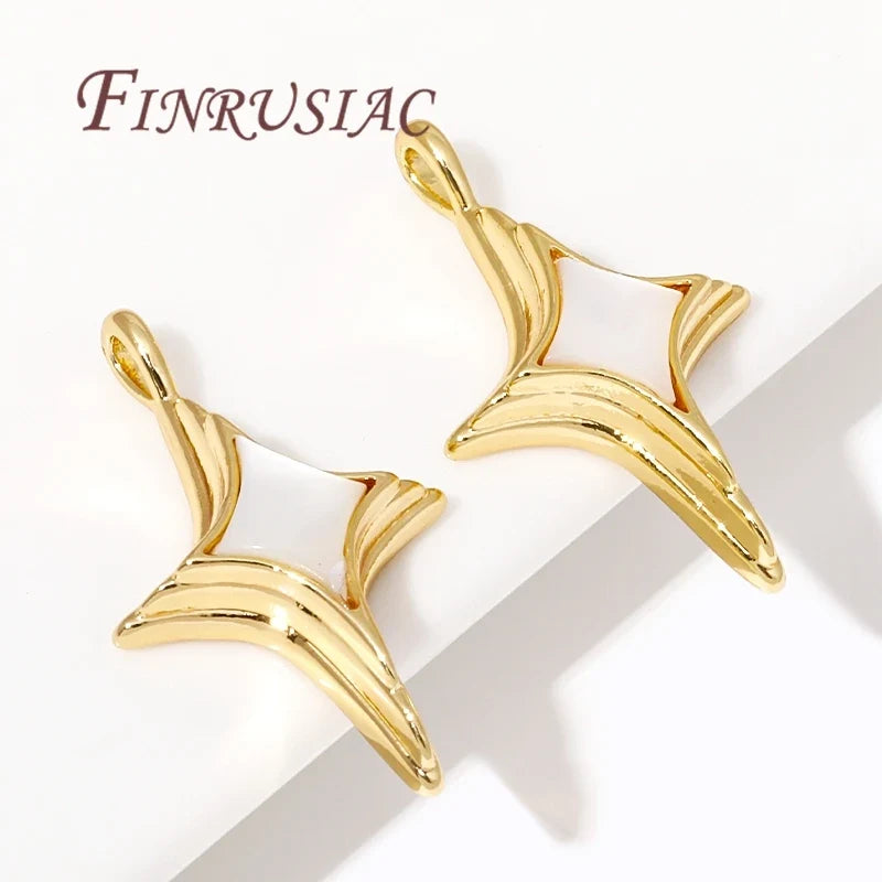 18K Gold Plated Star & Shell Charms – DIY Jewelry Pendants