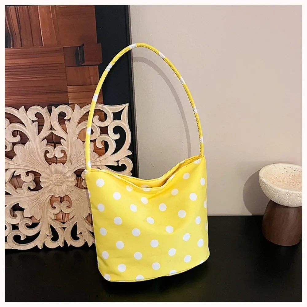 Women's Polka Dot Shoulder Bag – Water-Resistant Oxford Tote