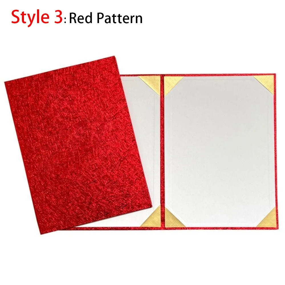 PU Leather Hardcover Document Folder A3/A4 Certificate Cover