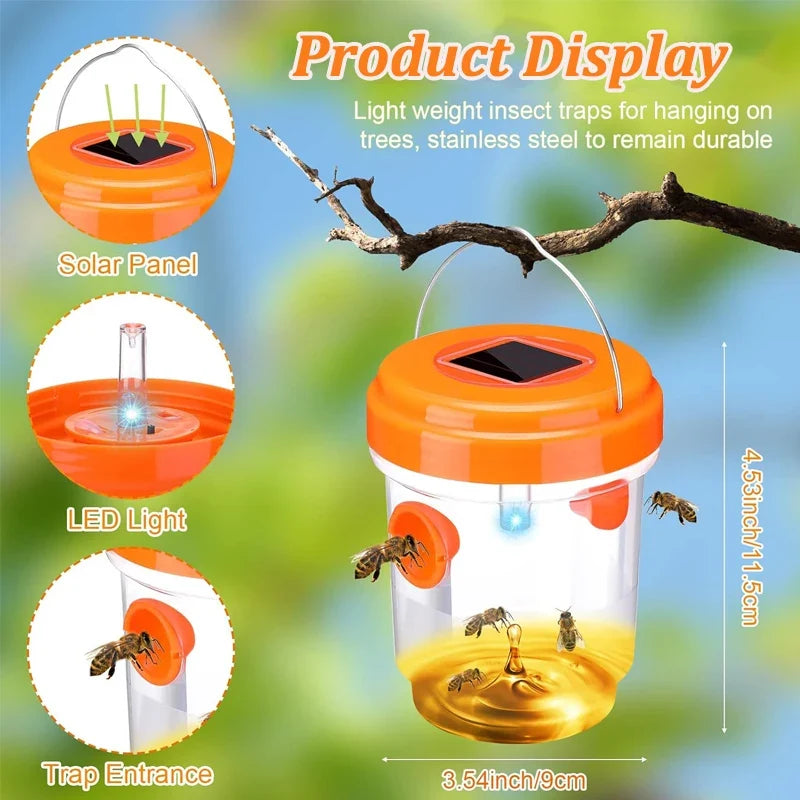 Solar Wasp & Insect Trap – UV LED Reusable Non-Toxic Bee Catcher