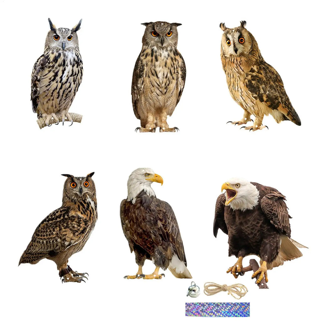 Fake Owl Decoy with Bells – Hanging Waterproof Bird Repeller