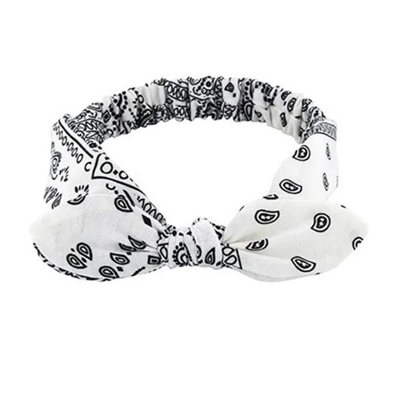 Boho Bow Headband Women – Paisley Elastic Hair Wrap