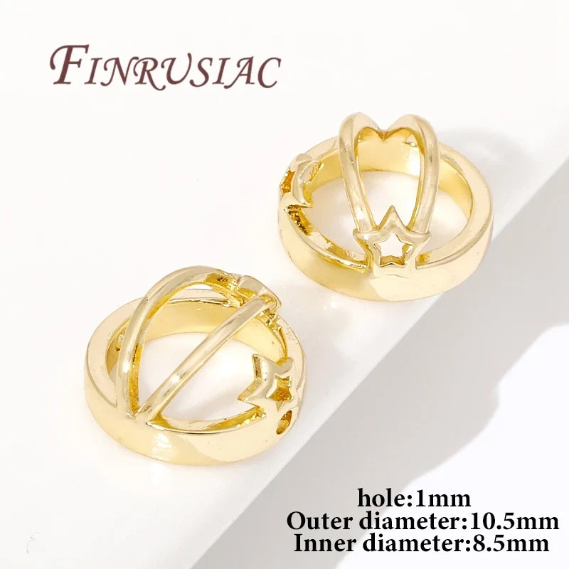 Brass Circle Frame Spacer Beads – 14K/18K Gold Plated DIY