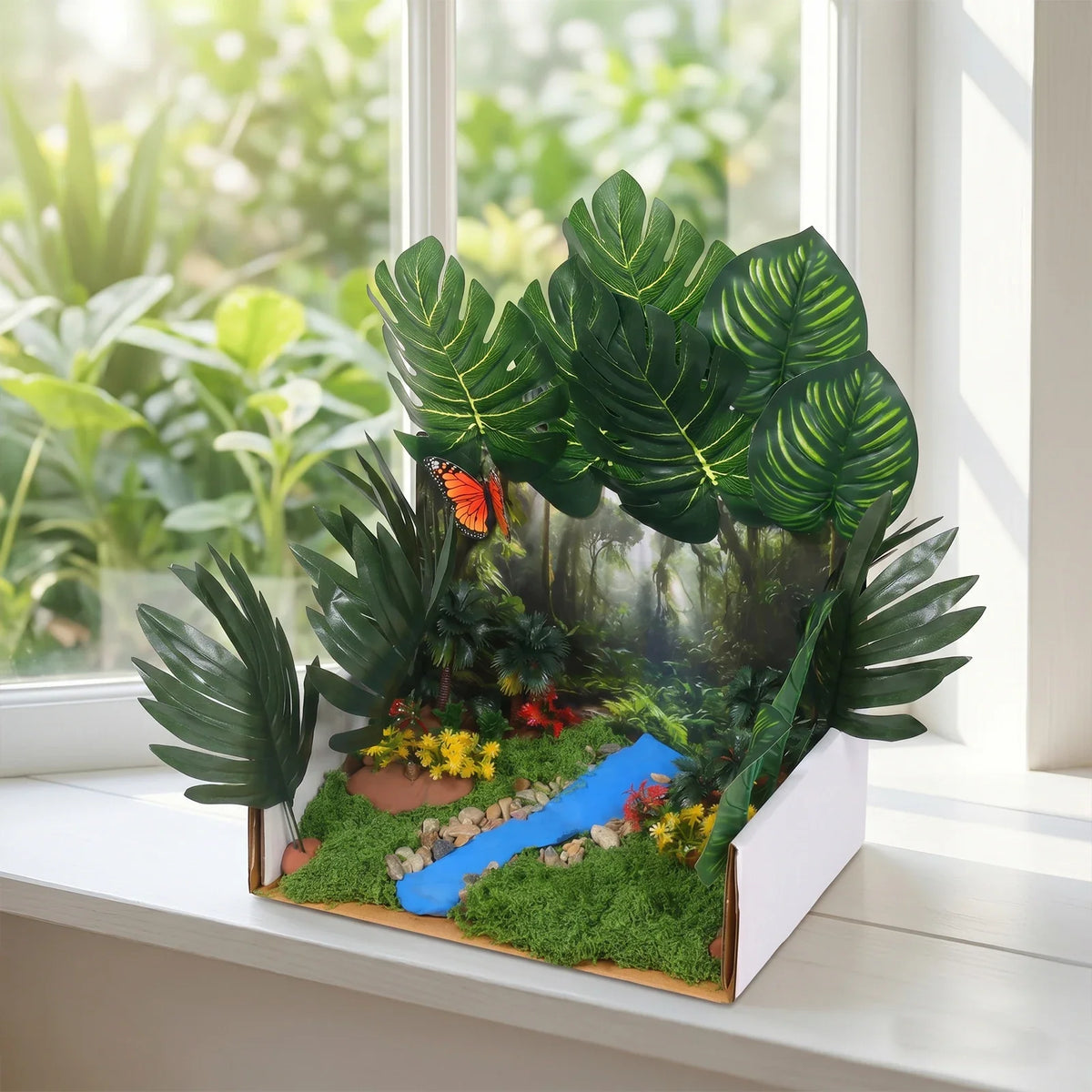 Jungle Rainforest Diorama Kit – DIY Craft Scenery Set