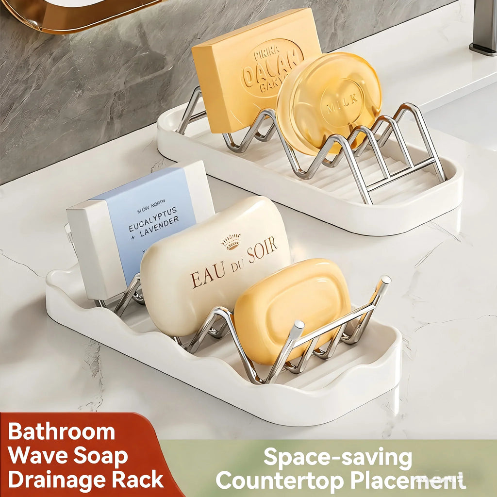 Wave Soap Tray – No-Drill Bathroom Shelf Storage Rack