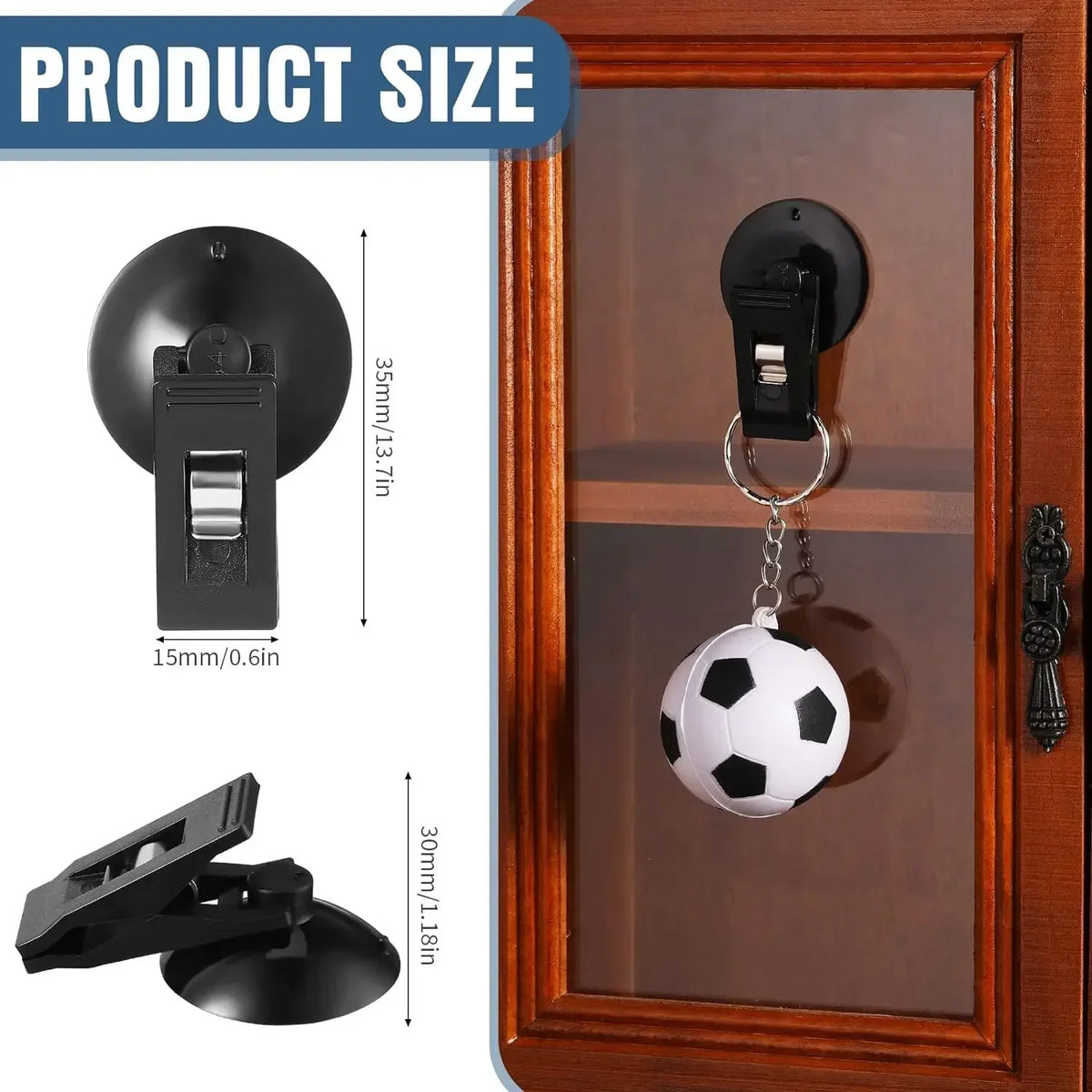 4pcs Car Suction Cup Clips – Sunshade, Card & Glasses Holder