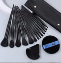 16Pcs Fluffy Makeup Brush Set with Storage Case & Puffs