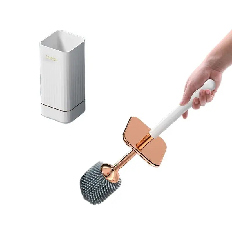 Wall Mounted Toilet Brush Set – No Drill, Long Handle, Quick Dry
