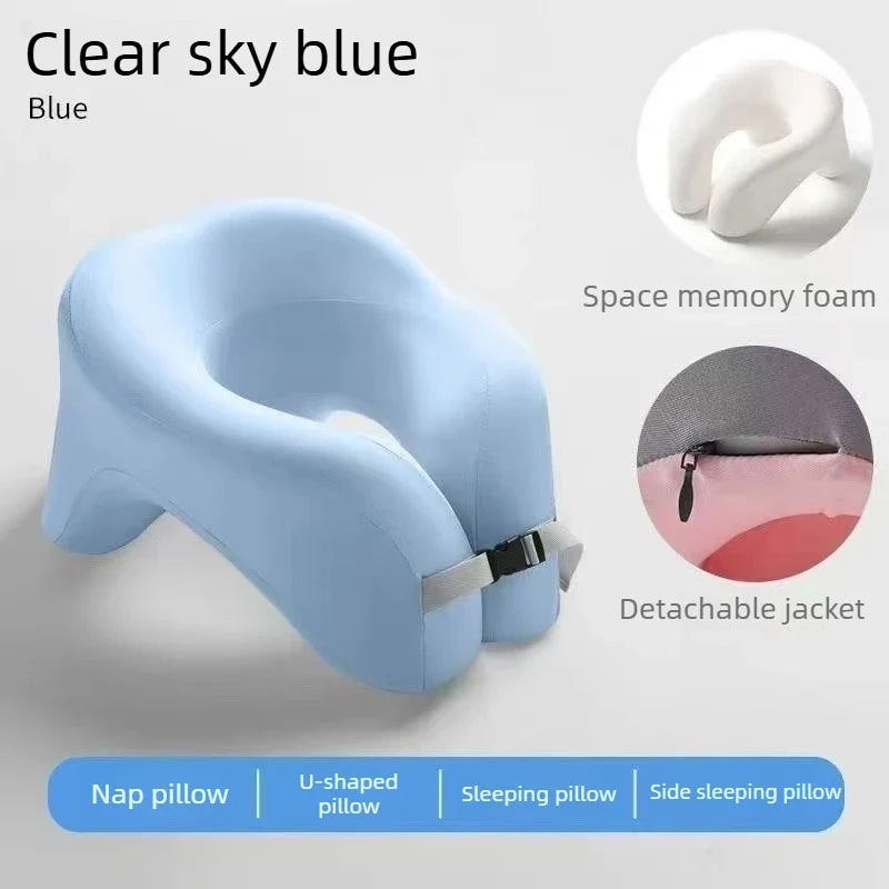 U-Shape Memory Foam Travel Neck Pillow – Airplane & Office