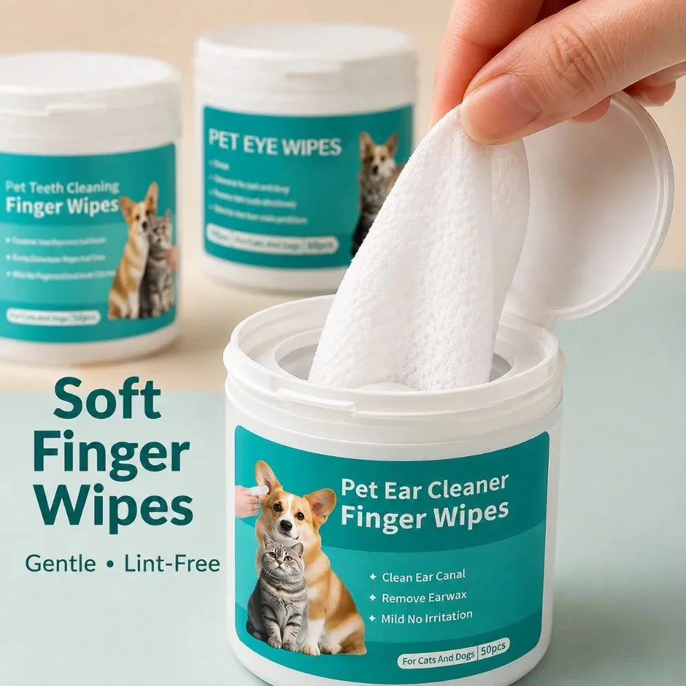 Pet Grooming Wipes for Eyes, Ears & Teeth – Dogs & Cats