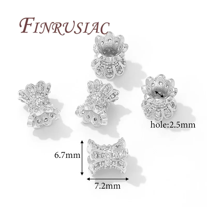 18K Gold Plated Zircon Spacer Beads – Brass DIY Jewelry Making