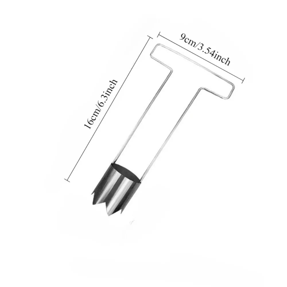 T-Shape Stainless Steel Fruit Corer & Pitter – Olive, Date, Peach