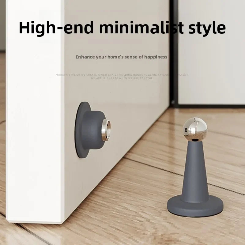 Drill-Free Silicone Suction Door Stopper – Wall Protector