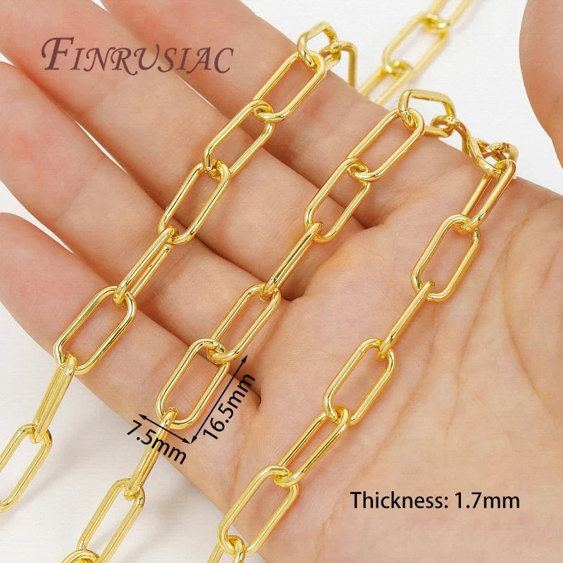 18K Gold Plated Brass Chain 1M – DIY Necklace & Bracelet