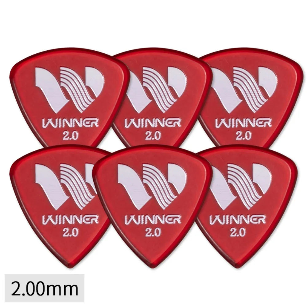 Winner 2.0mm Thick Guitar Picks | Anti-Slip Triangular – 6 Pack