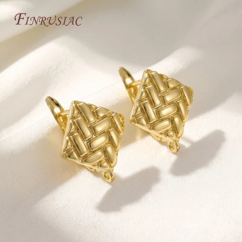 Geometric Leverback Earring Hooks 18K Gold Silver Plated 4 Styles