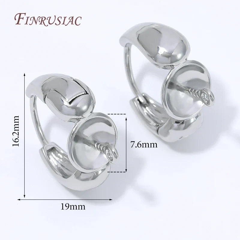 18K Gold Plated Water Drop Huggie Earring Clasp | Pearl Post
