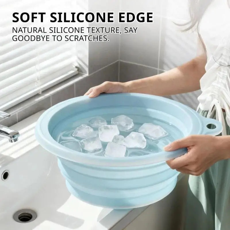 Foldable Silicone Ice Facial Basin – Portable Cold Therapy Bowl