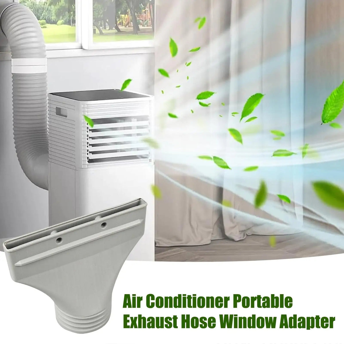 Flat AC Exhaust Hose Coupler | HVAC Duct Connector – White