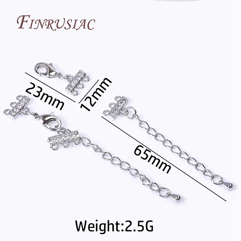 18K Gold Plated Zircon Lobster Clasp & Extension Chain Connector