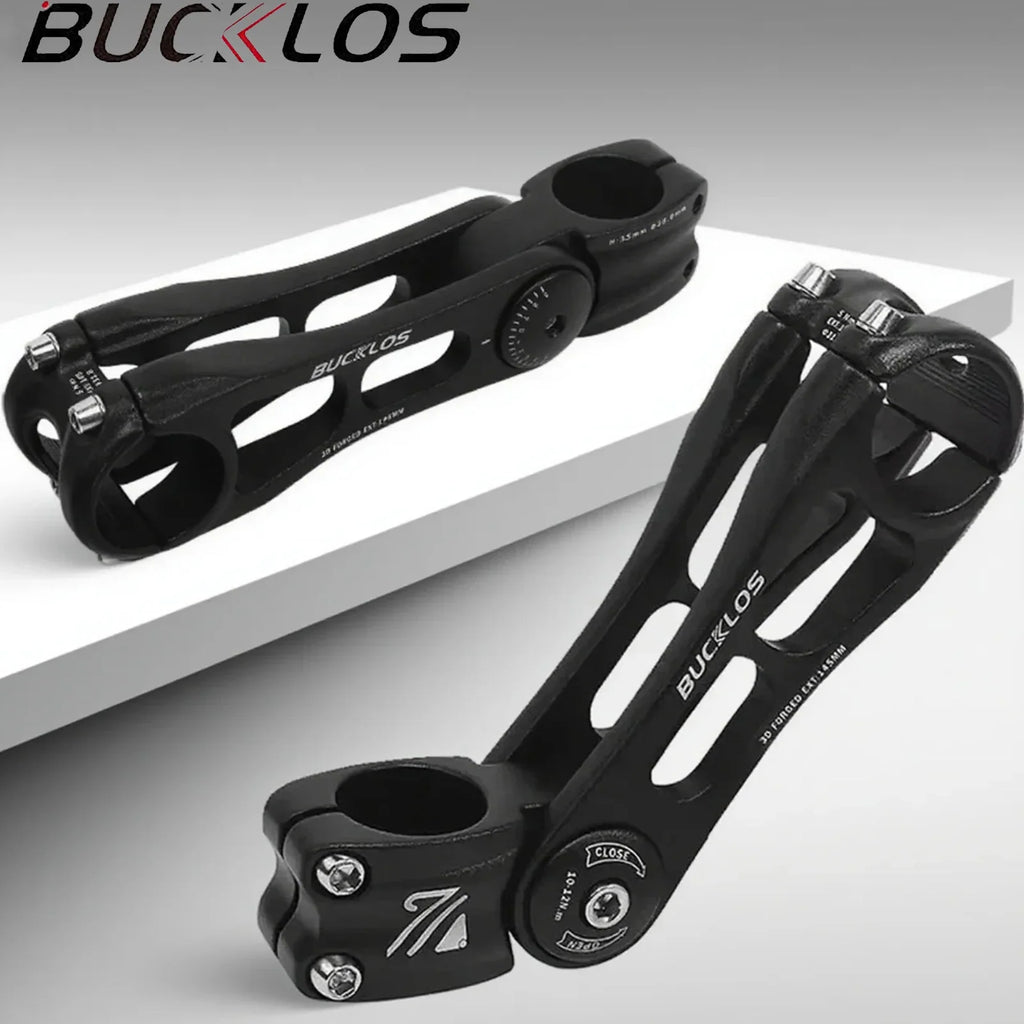 BUCKLOS Adjustable Bike Stem MTB ±80° Aluminum 90–145mm