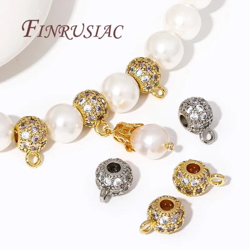 18K Gold Plated Zircon Pendant Bail Closed Ring – DIY Findings