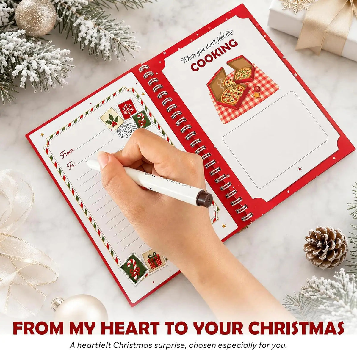 Christmas Gift Card Holder Book | Spiral-Bound Festive Booklet