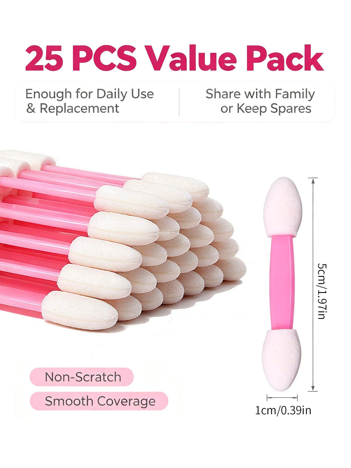 25Pcs Double-Sided Nail Art Brush & Powder Applicator Sponge Set