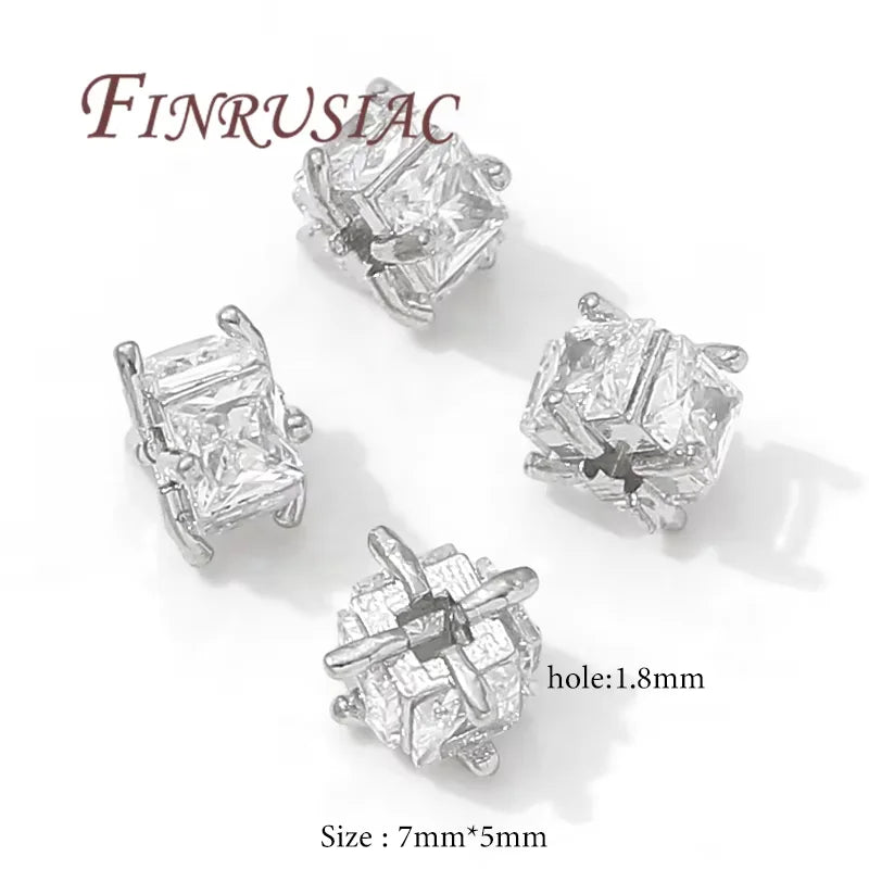18K Gold Plated Zircon Flower Beads – DIY Jewelry Making
