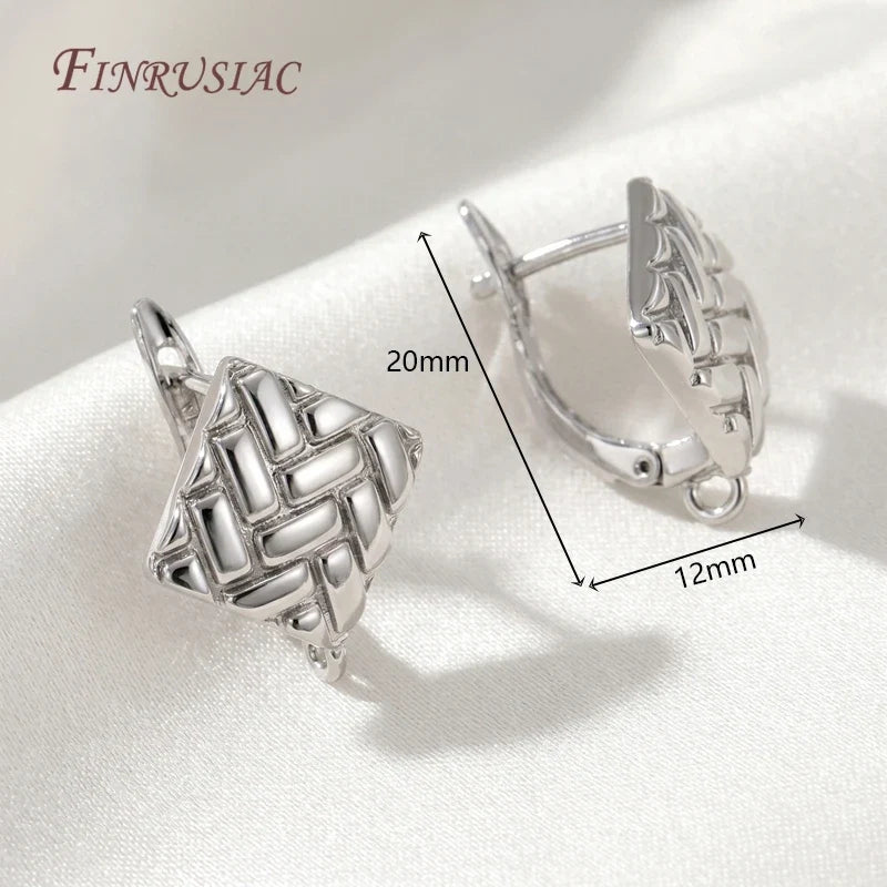 Geometric Leverback Earring Hooks 18K Gold Silver Plated 4 Styles