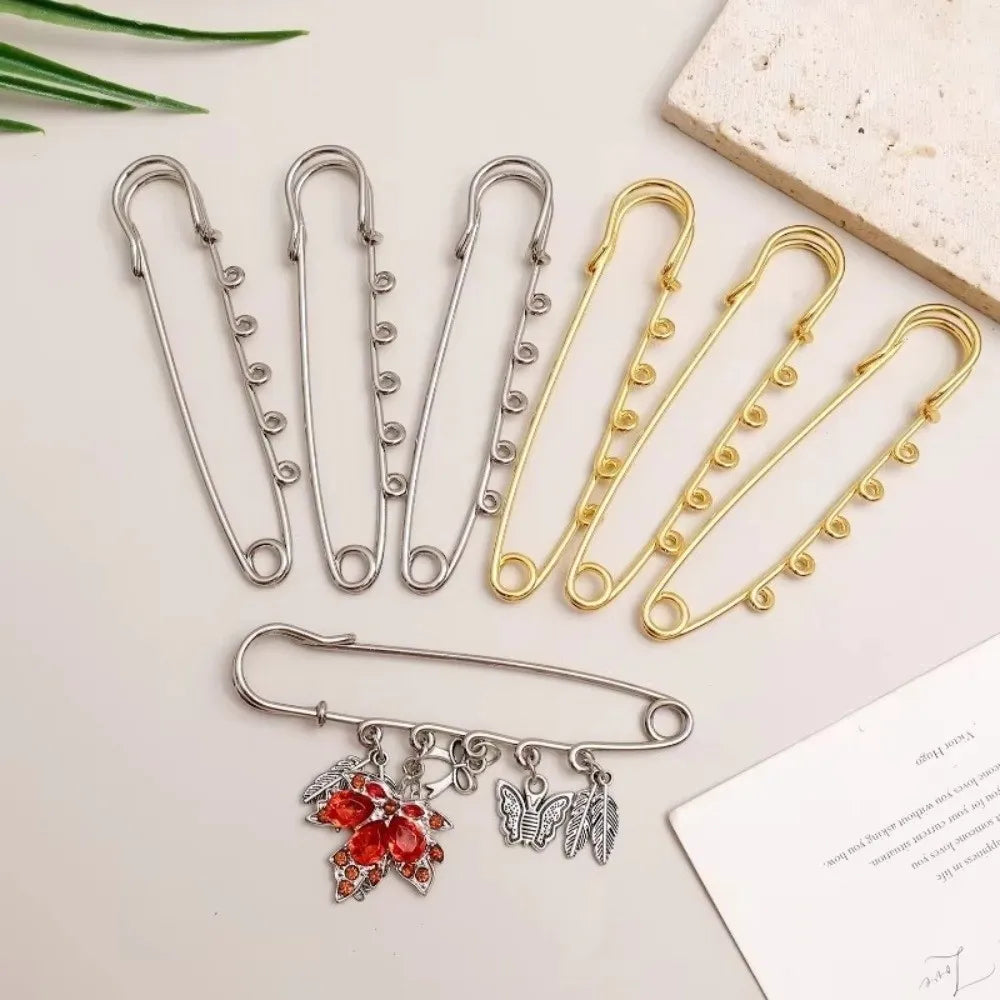 Silver Safety Brooch Pins – Multi-Hole Scarf & Dress Connector